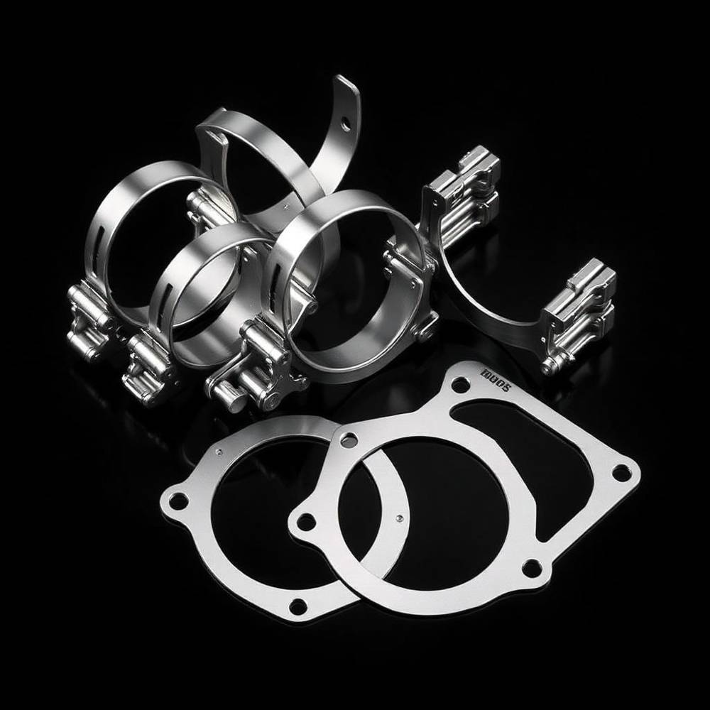Set de clamps tipo V-band y juntas metálicas nuevas